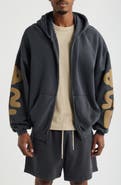 Fear of God Essentials 90s Graphic Washed Zip Front Cotton Hoodie