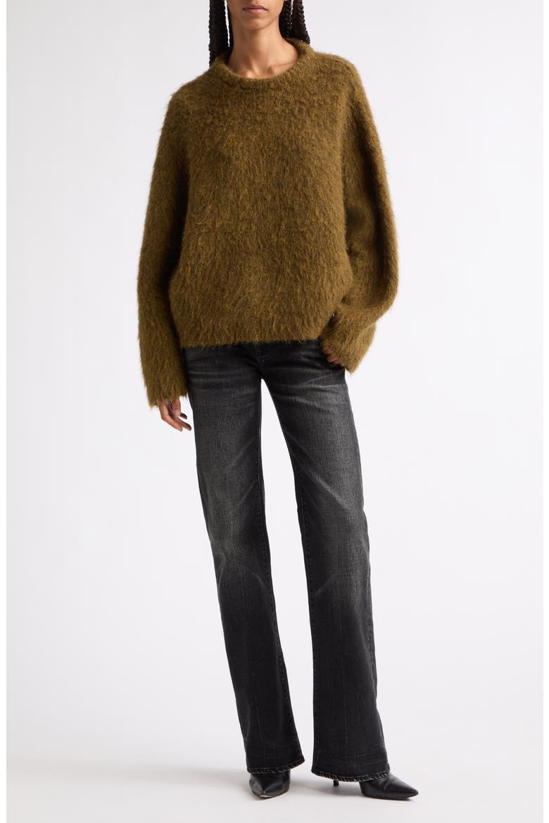 Oversized Grunge Sweater, Alternate, color, HEATHER OLIVE GREEN