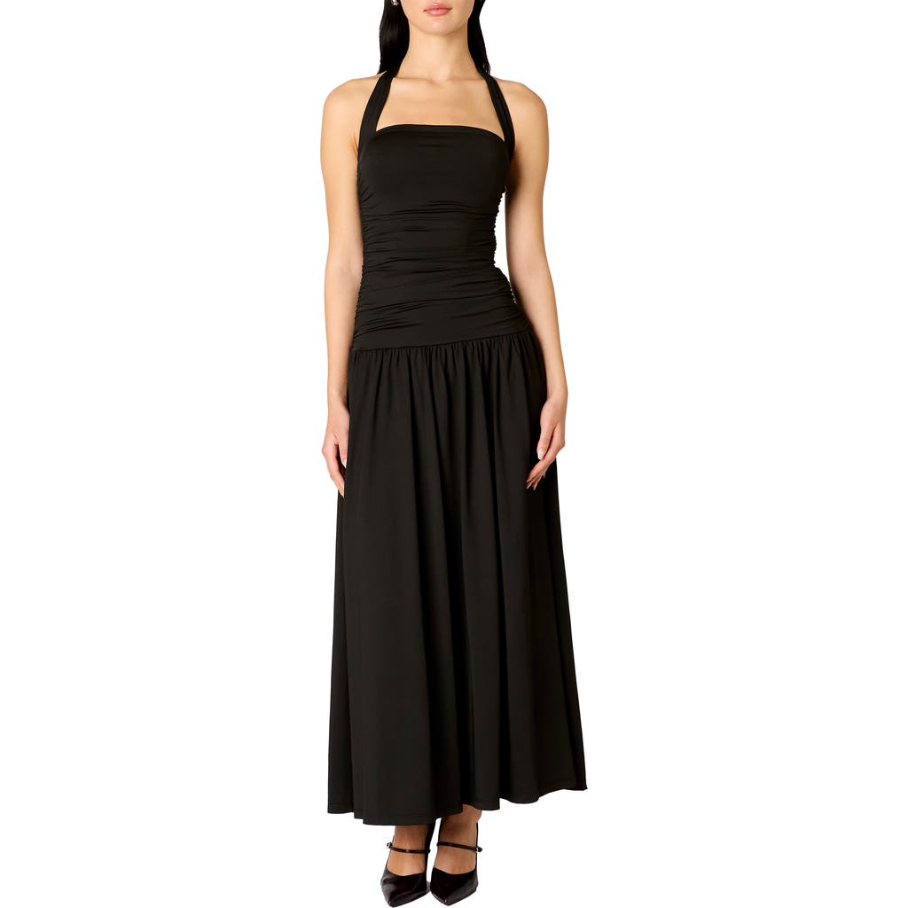 Nia Delphine Maxi Halter Dress in Black  product