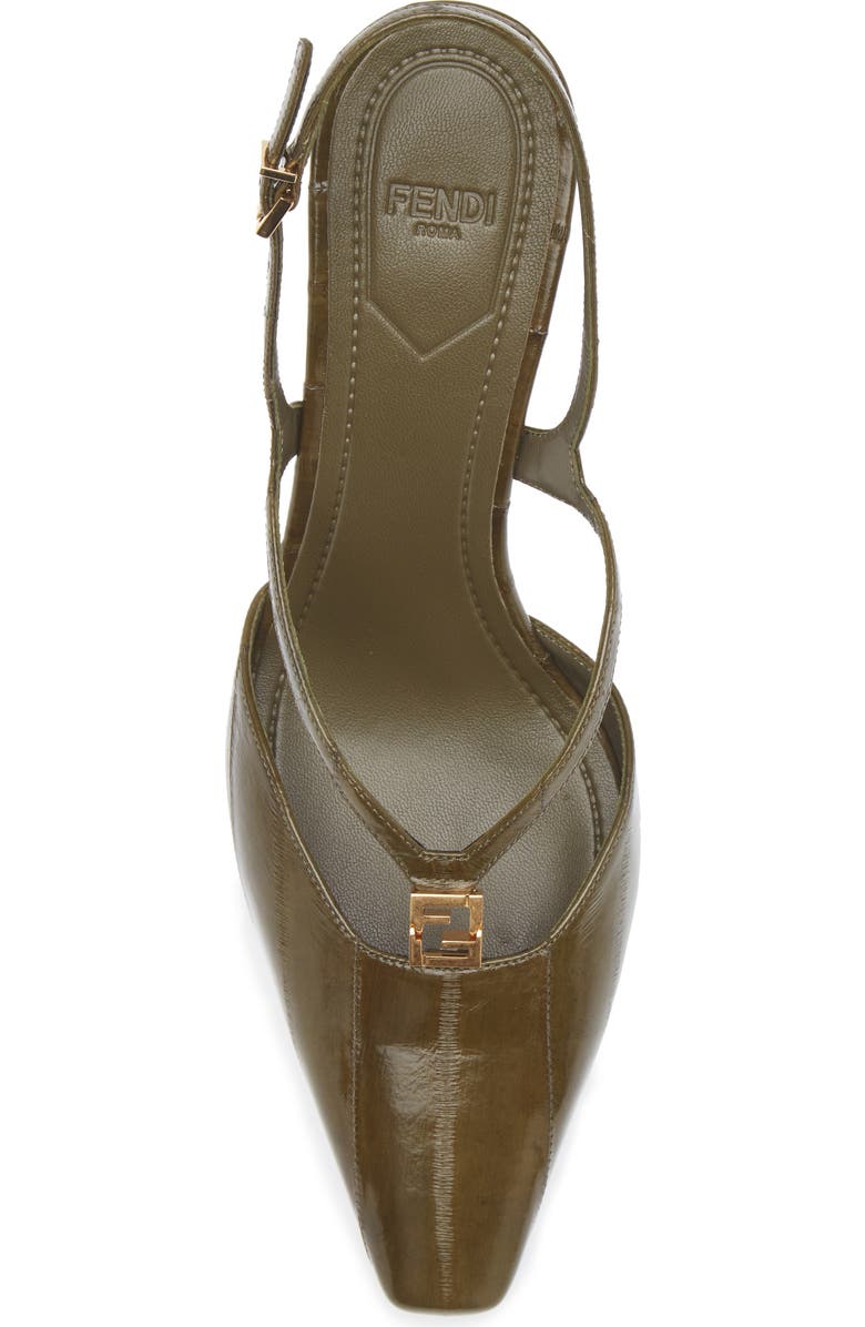 Fendi FFold Genuine Eel Pump, Alternate, color, Olive