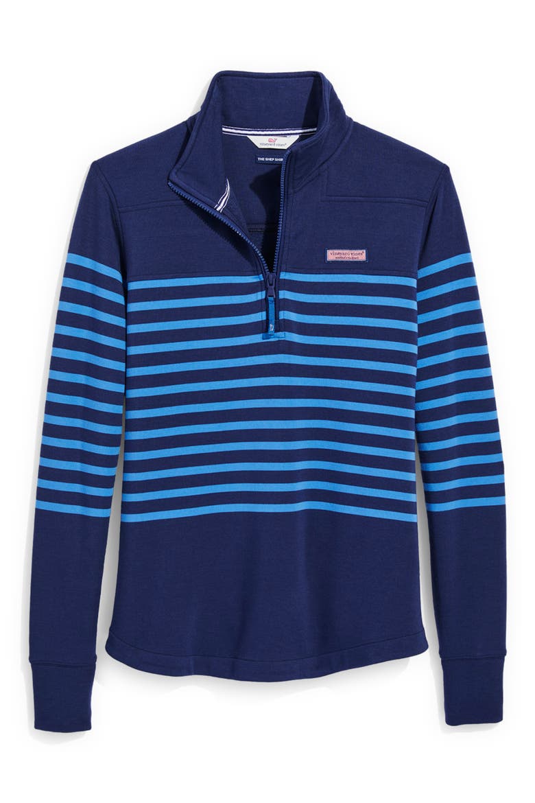 Shep Stripe Dreamcloth Quarter Zip Pullover, Alternate, color, COLOMBIER - DEEP BY