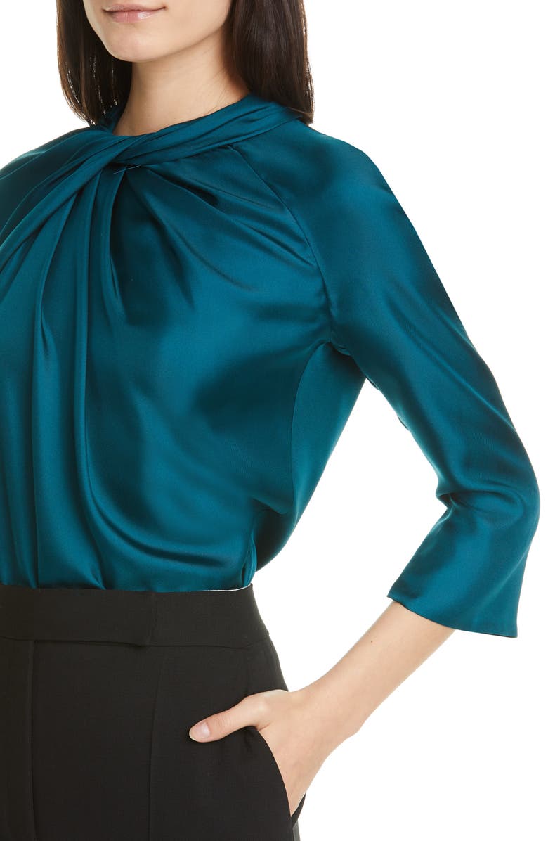 PARTOW Star Twist Neck Silk Blouse, Alternate, color,