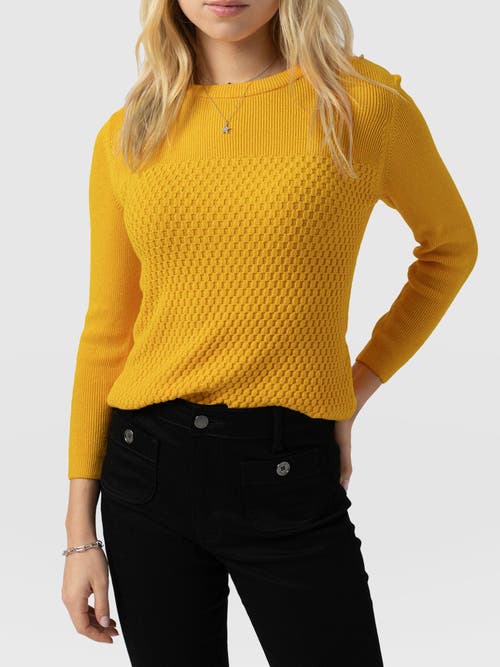 Shop Saint + Sofia Honeycomb Rib Sweater