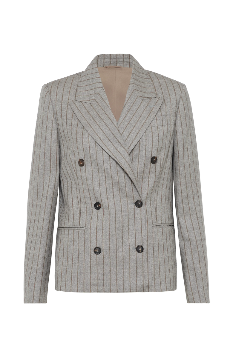 Brunello Cucinelli Moulinè chalk stripe blazer, Main, color, 