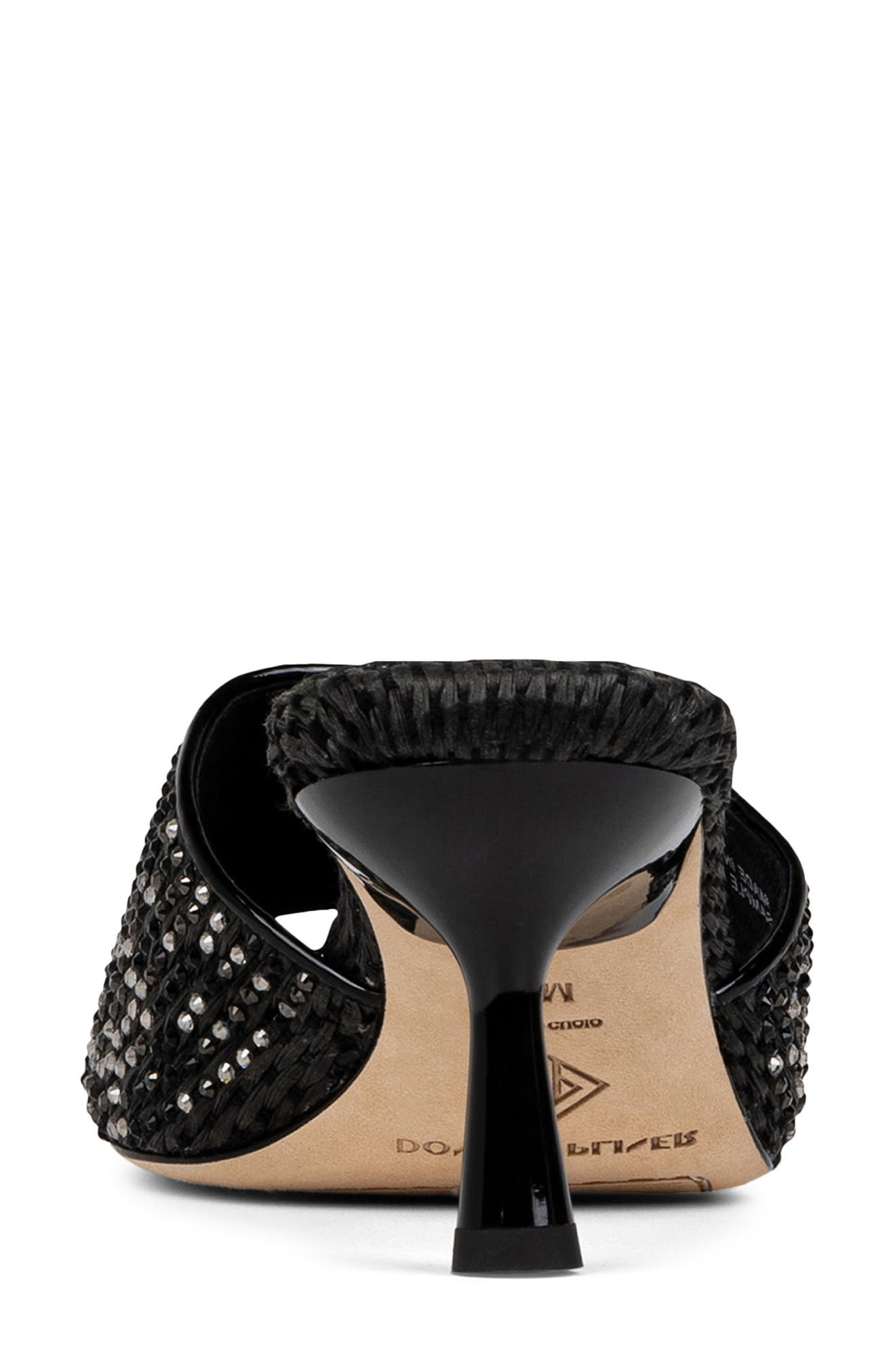 Donald Pliner Rikki Kitten Heel Slide Sandal, Alternate, color, Black Rhinestone