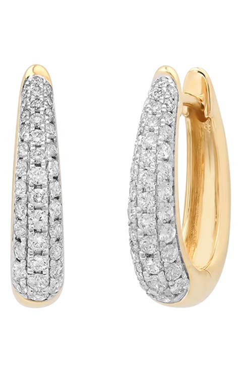Petite Gold Diamond Hoop Earrings