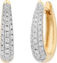 Sara Weinstock Petite Gold Diamond Hoop Earrings