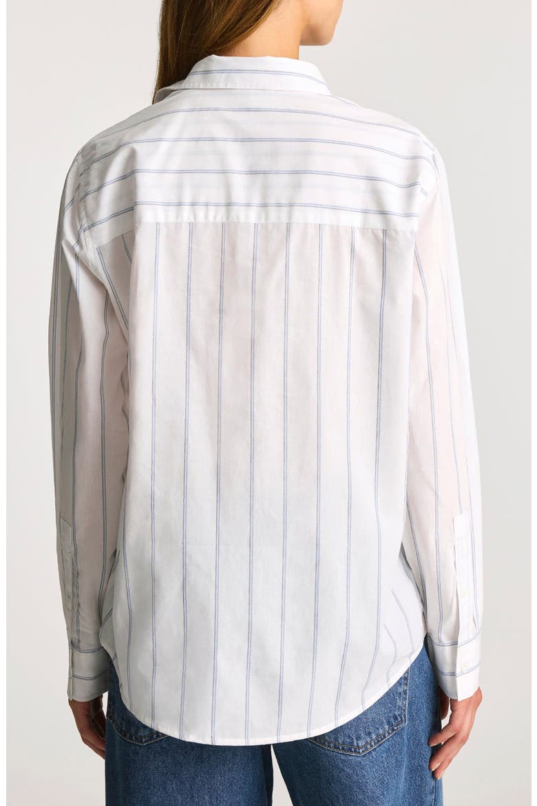 Stripe Relaxed Fit Cotton Button-Up Shirt, Alternate, color, BLUE STRIPED