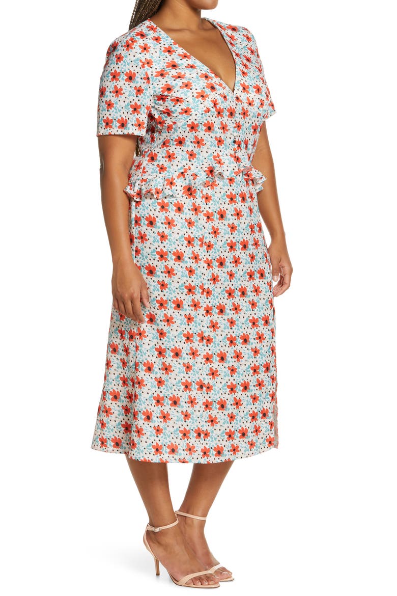 Harrie Floral Ruffle Sheath Dress, Alternate, color, MULTI