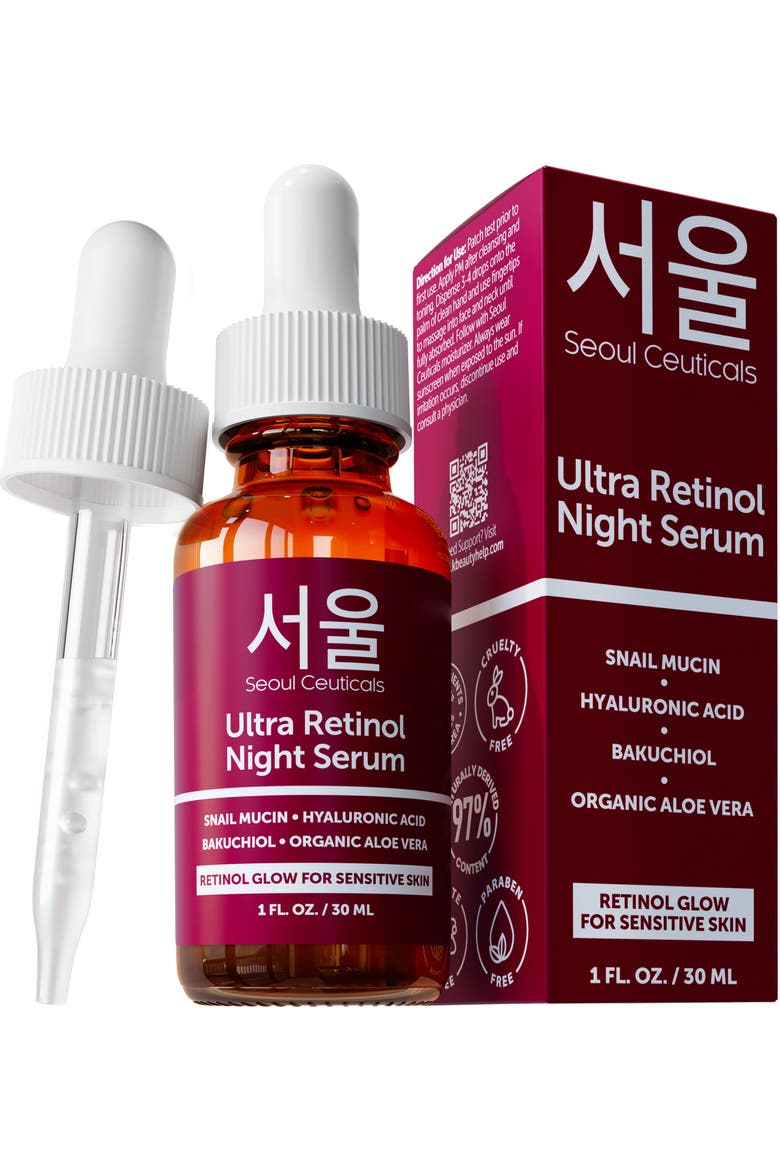 Korean Skincare Ultra Retinol Night Serum, Main, color, Clear