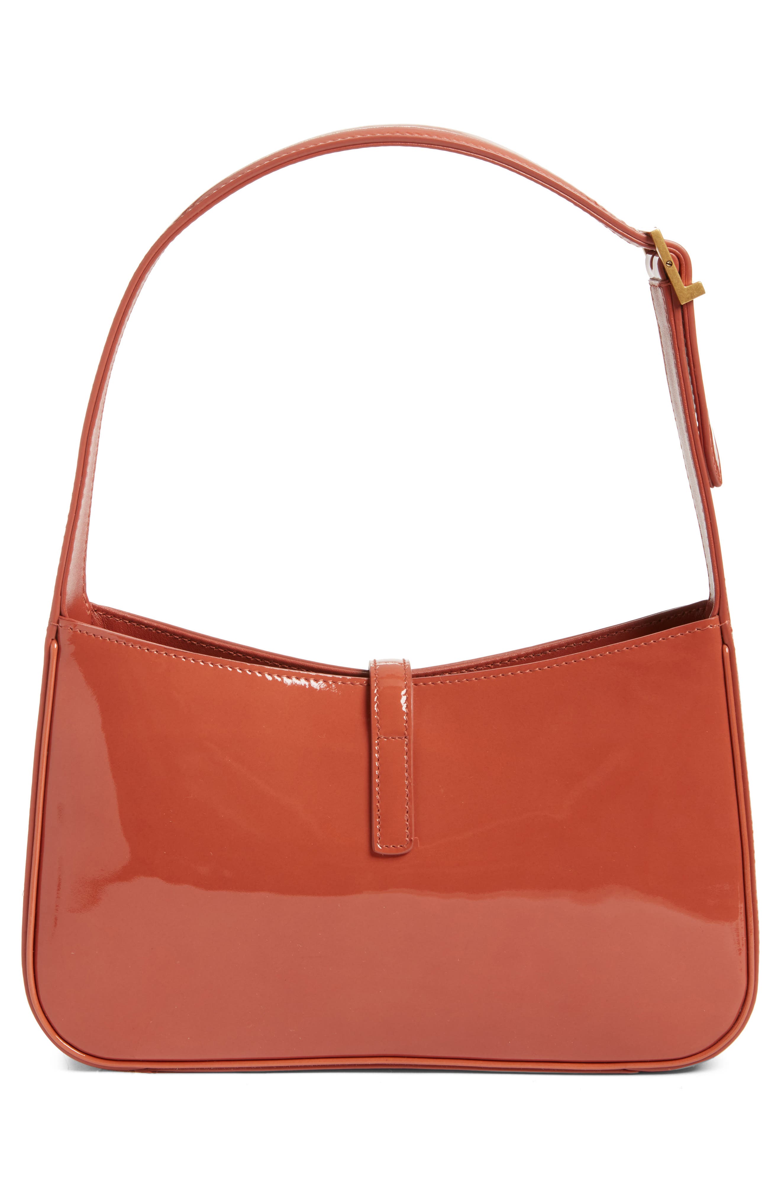 Saint Laurent Small Le 5 à 7 Patent Leather Hobo Bag, Alternate, color, Mild Rose