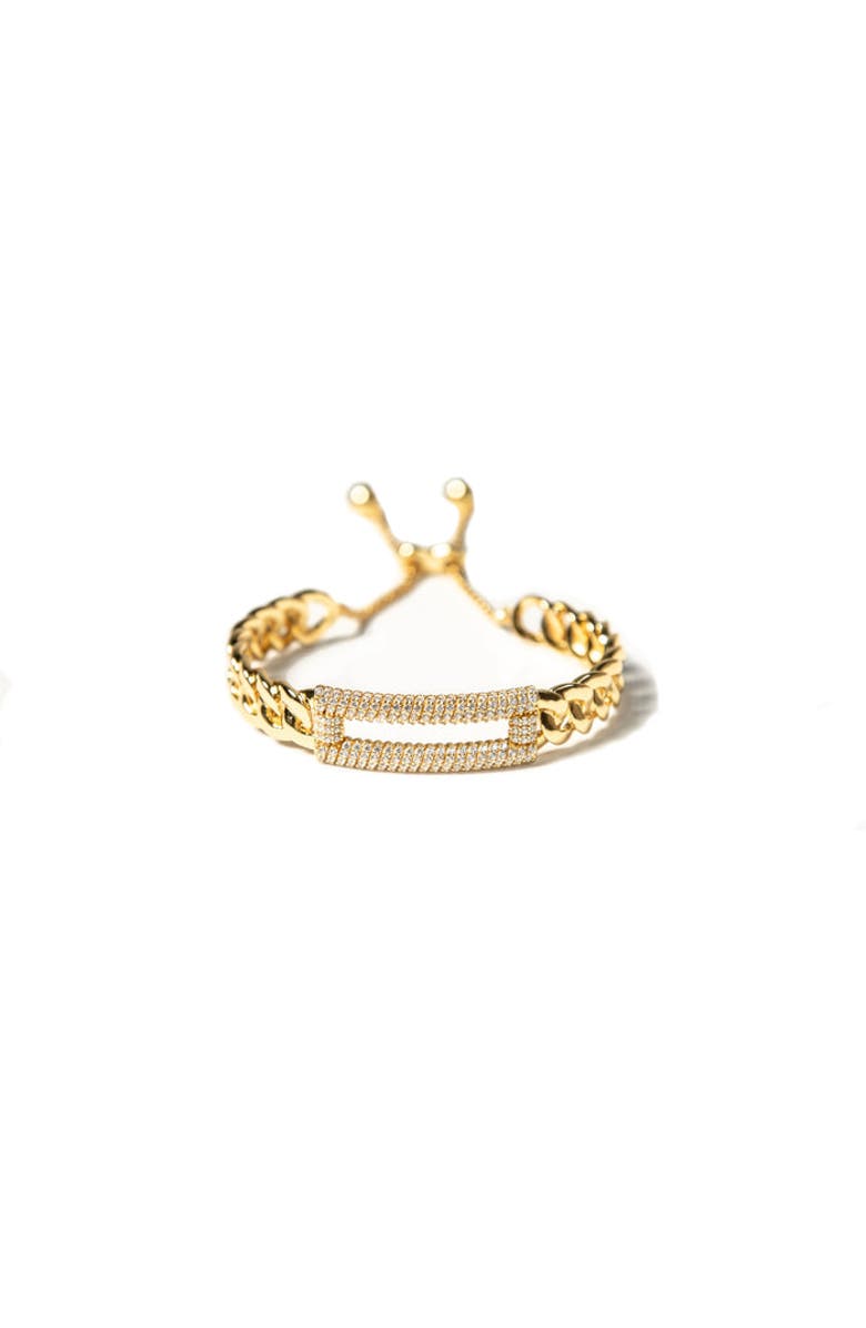 ZARUX Elegant Cuban Bracelet, Alternate, color, Yellow Gold