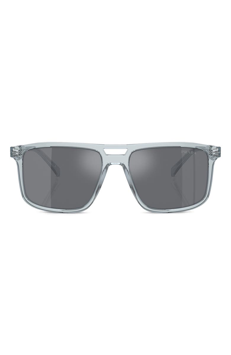 Prada 58mm Rectangular Sunglasses, Alternate, color,