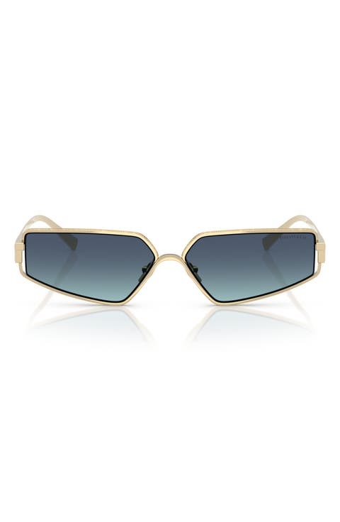 60mm Irregular Rectangular Sunglasses