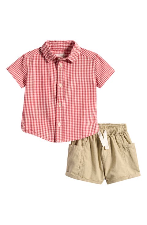 Print Button-Up Shirt & Shorts Set (Baby)
