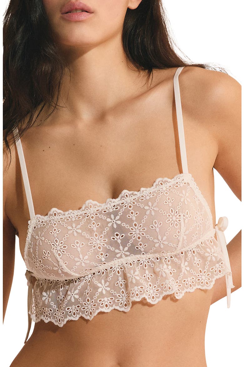 Jane Embroidered Bralette, Main, color, ECRU