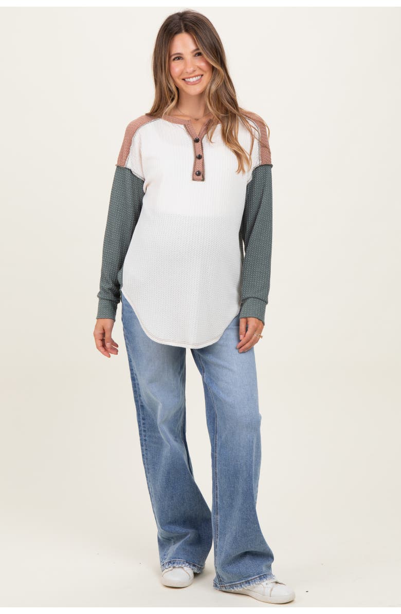 PinkBlush Vintage Wash Wide Leg Maternity Jeans, Alternate, color, Blue