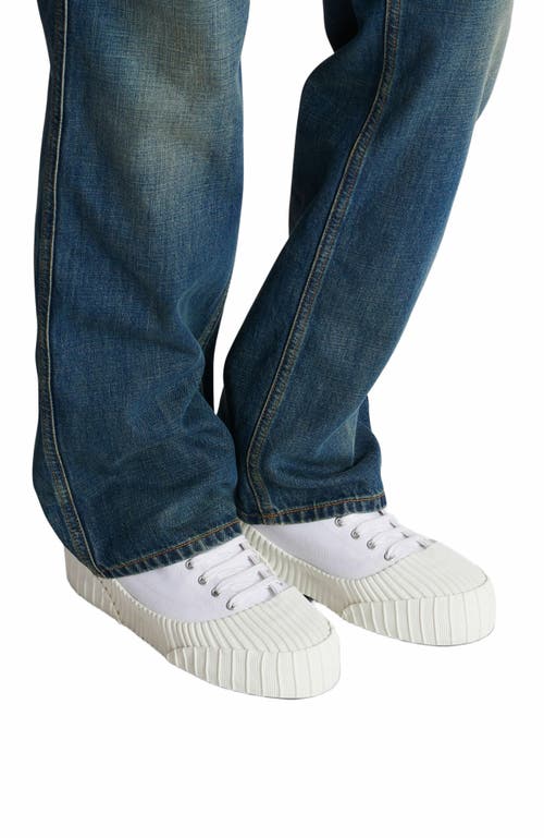 Balmain Riff Low Canvas Sneakers In White