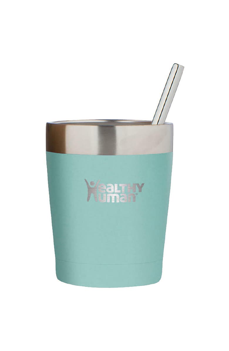 Healthy Human Stainless Steel Tumbler with Straw Splash, Alternate, color, Green
