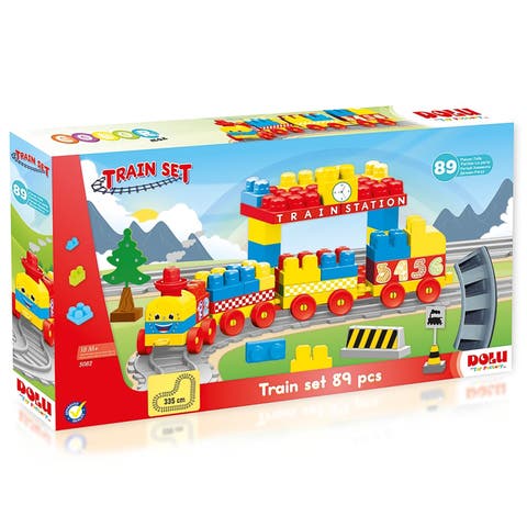 Train Set 89 Pcs Blocks Assembly Station & Tracks, Ages 18Mo+