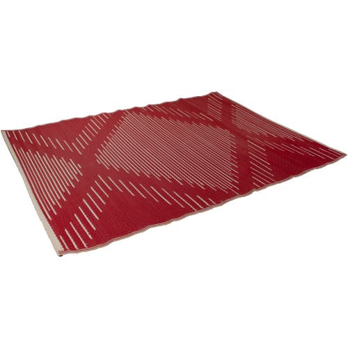 Northlight 4' X 6' Red And Beige Southwestern Pattern Rectangular Outdoor Area Rug In Red