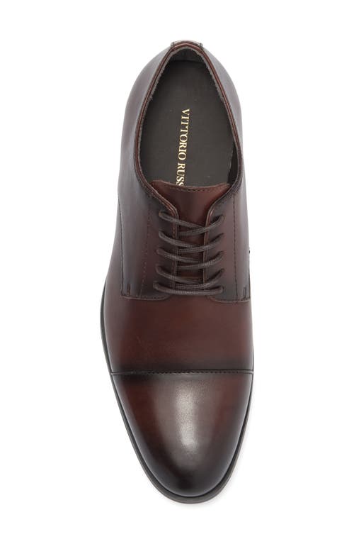 Vittorio Russo Judge Cap Toe Derby In Burnished Brown