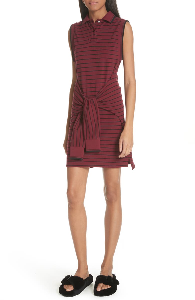 alexanderwang.t Tie Waist Polo Dress, Main, color, 