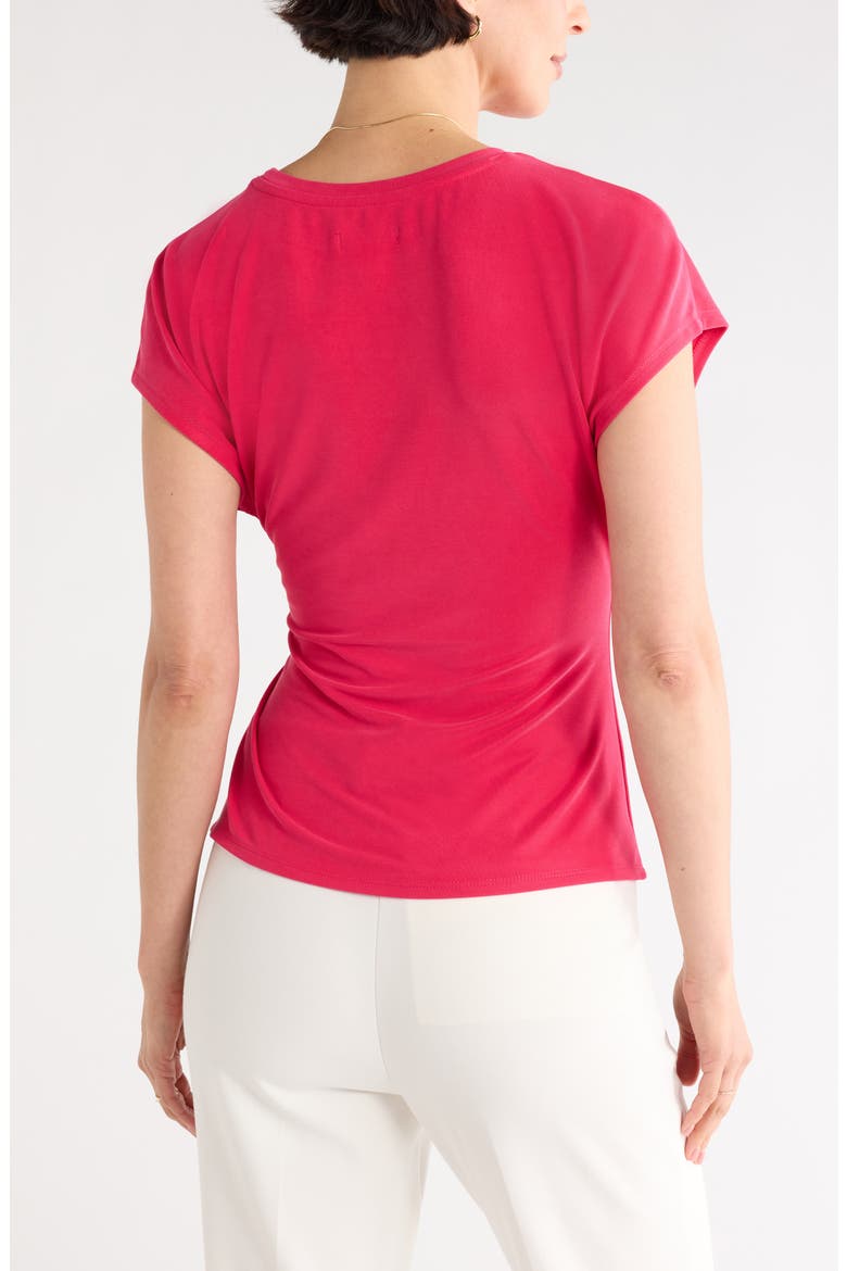 Short Sleeve Tie Detail Top, Alternate, color, RED JAZZY