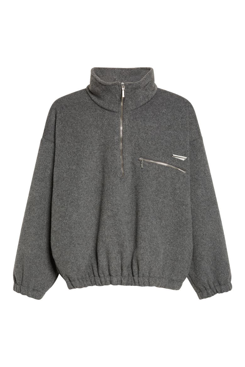 Oversize Half Zip Pullover, Main, color, CHARCOAL