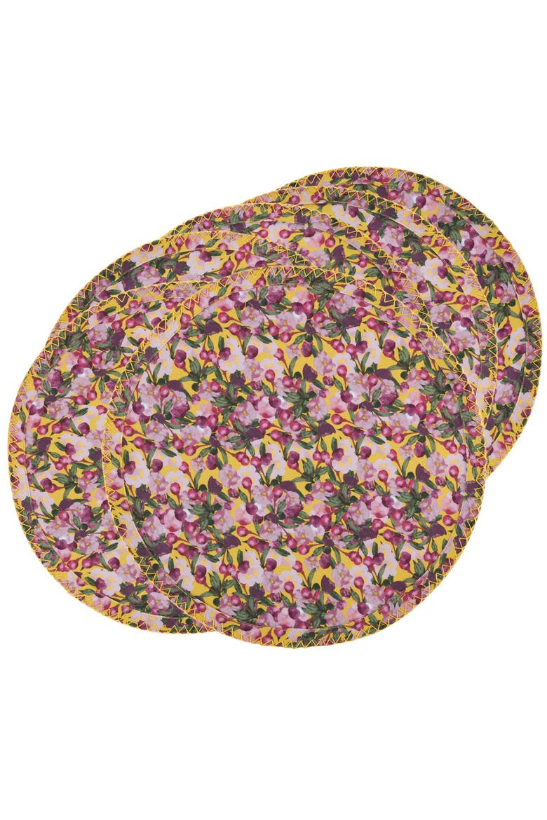 Round Placemats Romance - Set of 6, Alternate, color, Yellow