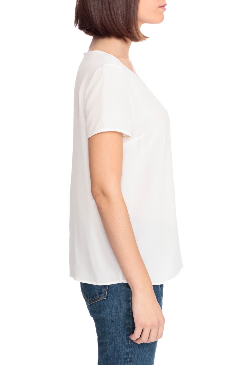 Sézane Amy Cutwork Silk Blouse, Alternate, color,