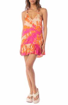 Maaji Flamingo Swirl Beaded Strap Cover-Up Dress