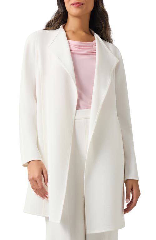 Kasper Draped Front Melange Crepe Jacket In Vanilla Ice