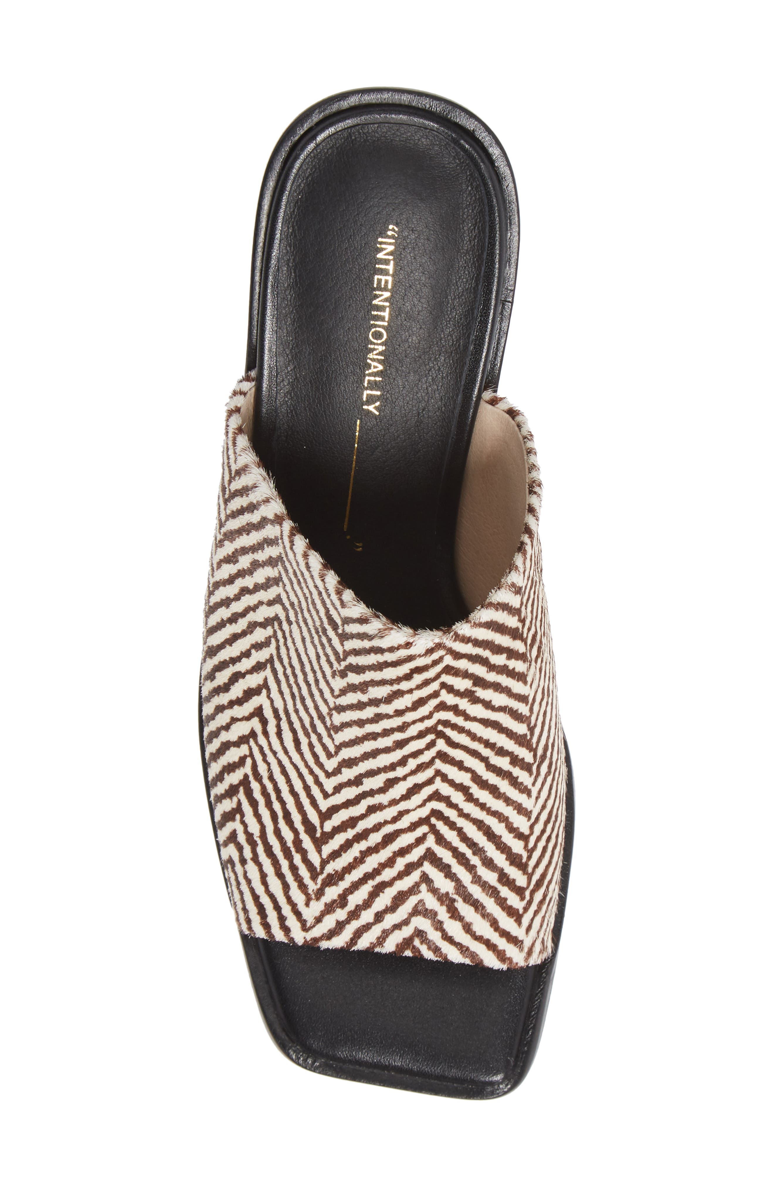 Imply Genuine Calf Hair Slide Sandal, Alternate, color, IVORY CALF HAIR
