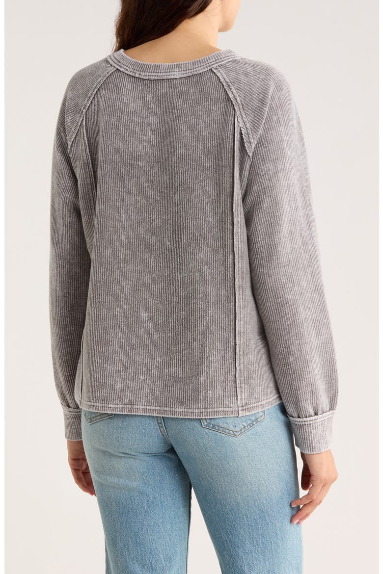 Long Sleeve Knit Top, Alternate, color, CHARCOAL