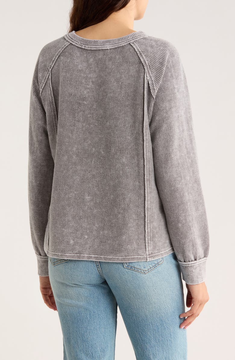 Blu Pepper Long Sleeve Knit Top, Alternate, color, Charcoal