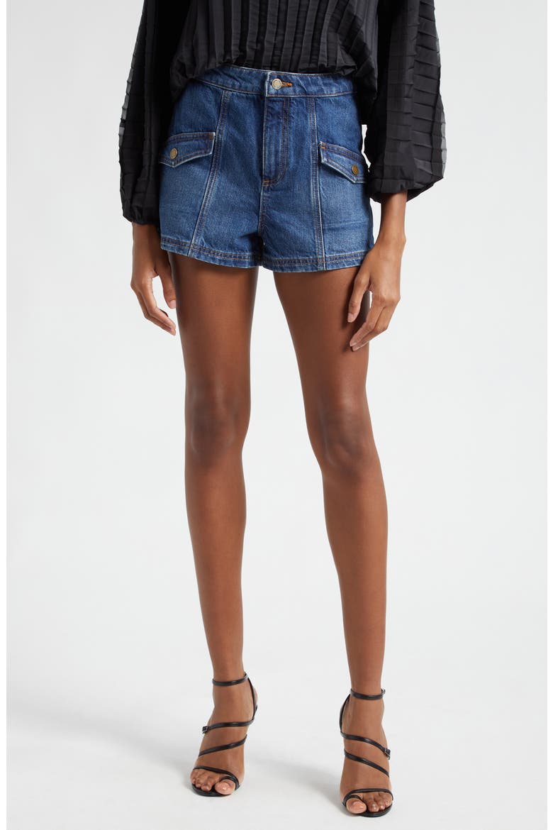 Nova Denim Shorts, Main, color, MEDIUM WASH