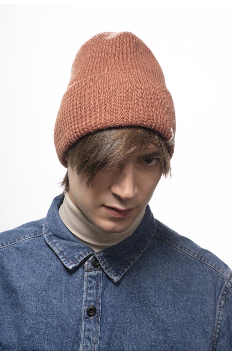 Nirvanna Designs Troubadour Rib Fold Beanie, Alternate, color, Charcoal