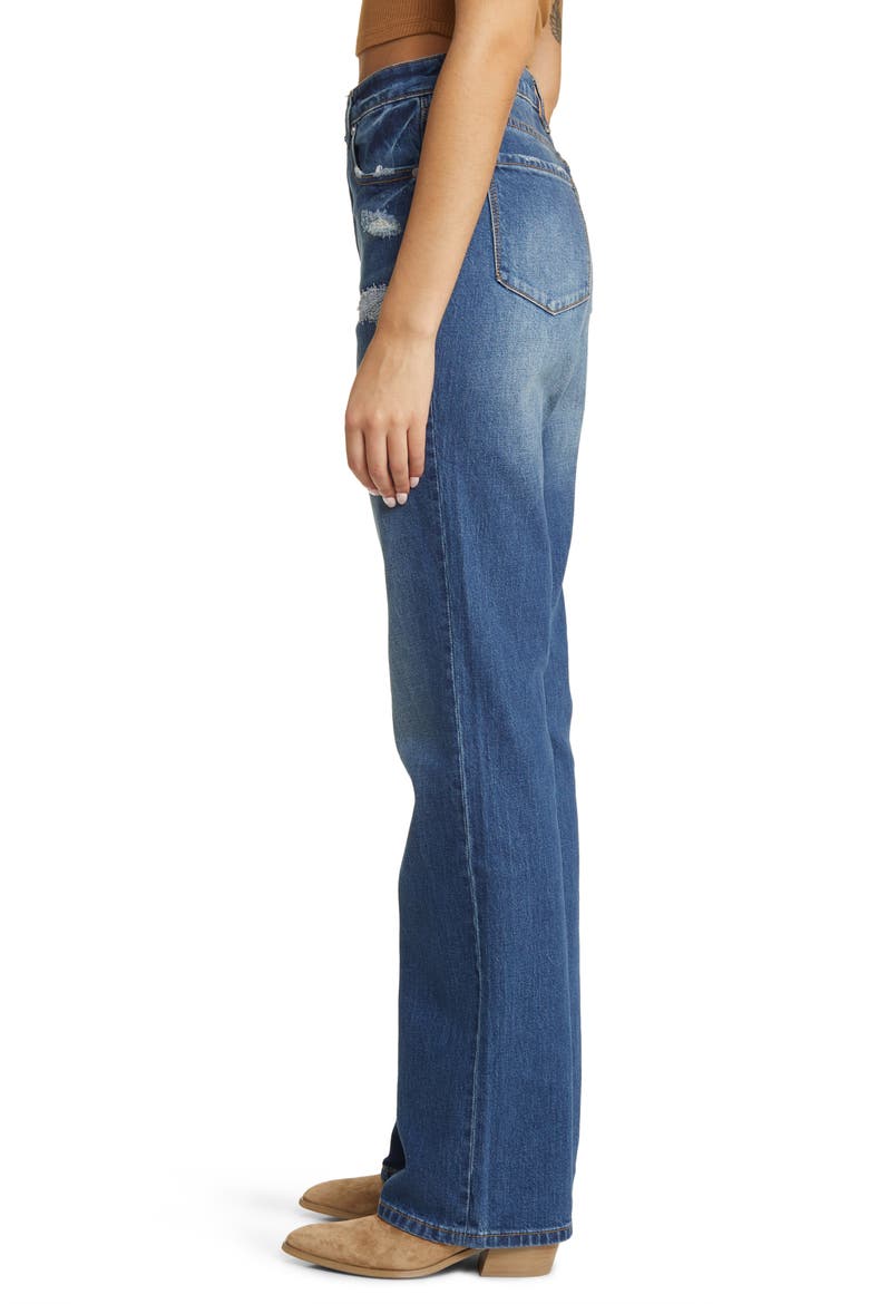 High Waist Relaxed Straight Leg Jeans, Alternate, color, INDIGO DARK WASH