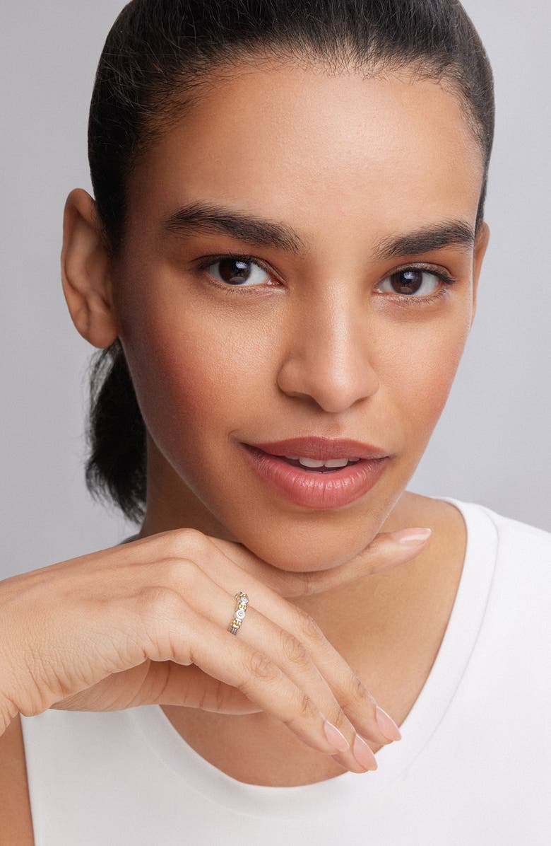 LAGOS Rittenhouse Three Diamond Stacking Ring, Alternate, color, Silver/ Gold