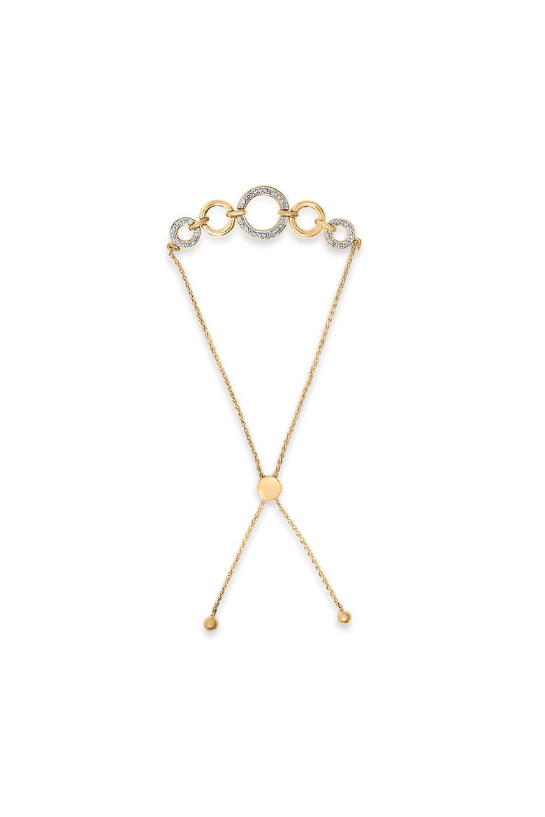 14K Yellow Gold Plated .925 Sterling Silver 1/10 Cttw Diamond Infinity Loop Adjustable Bolo Tennis Bracelet, Alternate, color, Yellow Gold over Silver