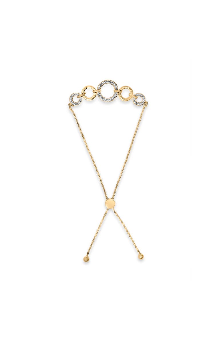 Haus of Brilliance 14K Yellow Gold Plated .925 Sterling Silver 1/10 Cttw Diamond Infinity Loop Adjustable Bolo Tennis Bracelet, Alternate, color, Yellow Gold Over Silver