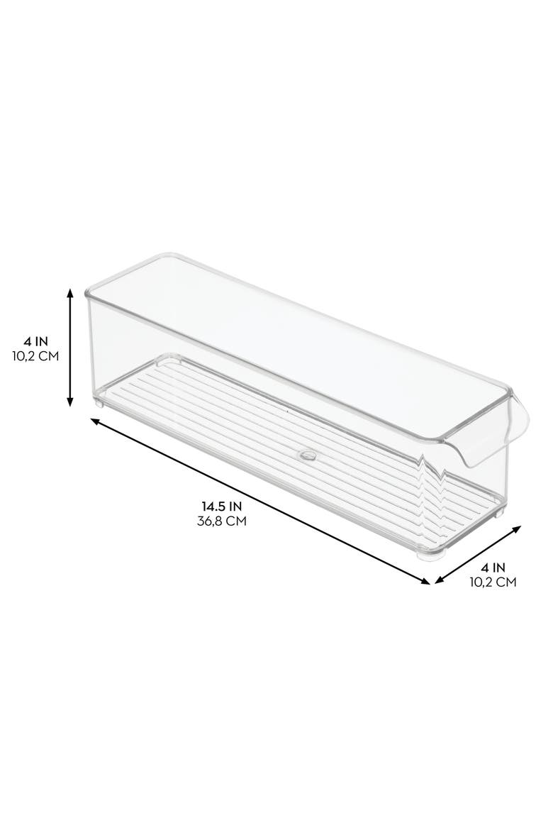 Stackable Fridge Storage Bin with Handle, Set of 6, Clear, Made in USA, Alternate, color, Clear