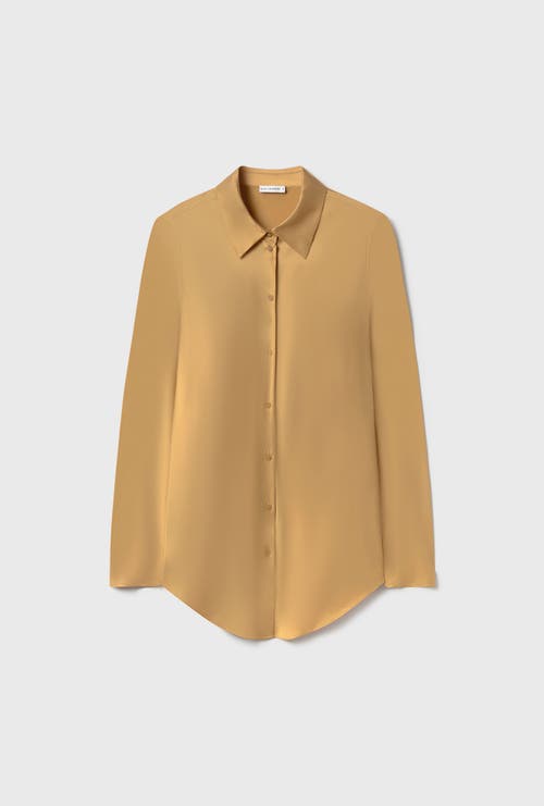 Silk Laundry Bias Cut Shirt In Brown