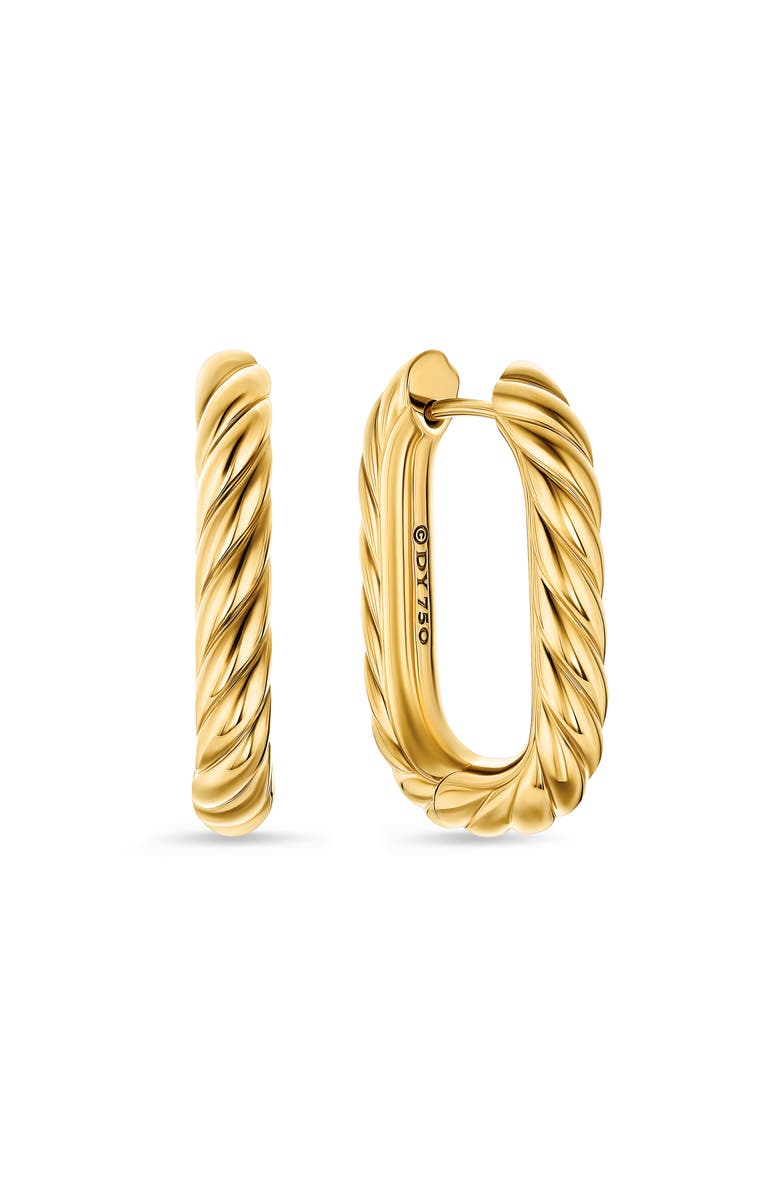 David Yurman DY Madison<sup>®</sup> Cable Hoop Earrings in 18K Yellow Gold, 24.3mm, Main, color, Gold