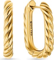 David Yurman DY Madison® Cable Hoop Earrings in 18K Yellow Gold, 24.3mm