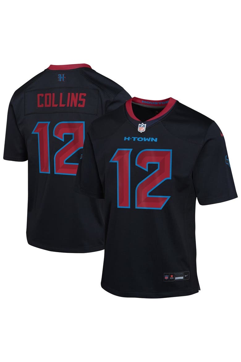 Youth Nike Nico Collins Navy Houston Texans Alternate Game Jersey, Main, color, Navy