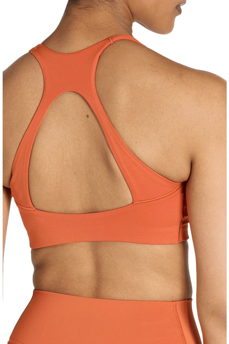 Optime Workout Medium Support Sports Bra, Alternate, color, FOX ORANGE/