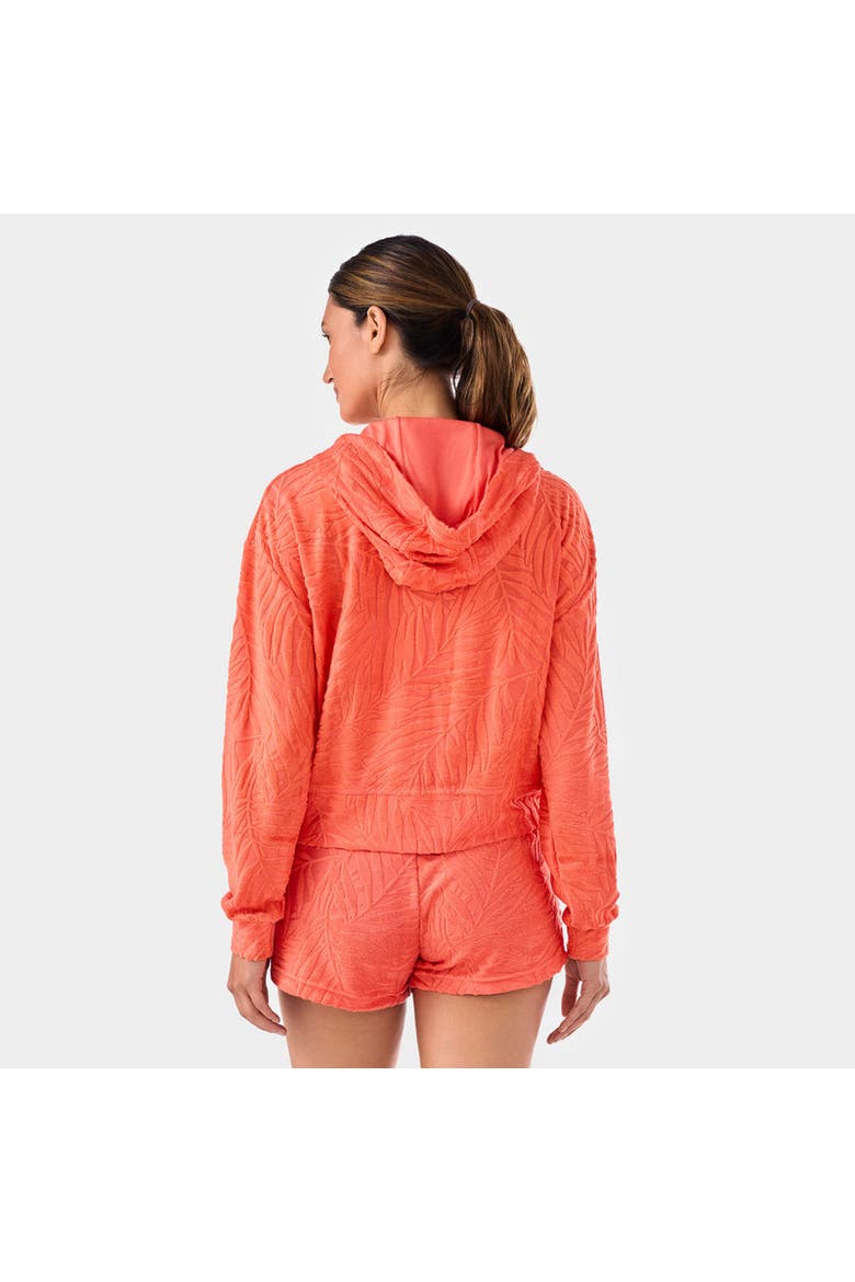 Palm Terry Zip Hoodie, Alternate, color, HOT CORAL