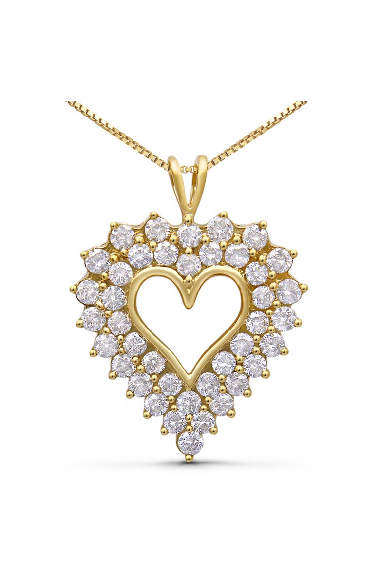 Haus of Brilliance 14K Yellow Gold Plated Silver 4.0 Cttw Diamond Shadow Frame Heart Pendant Necklace, Main, color, Yellow